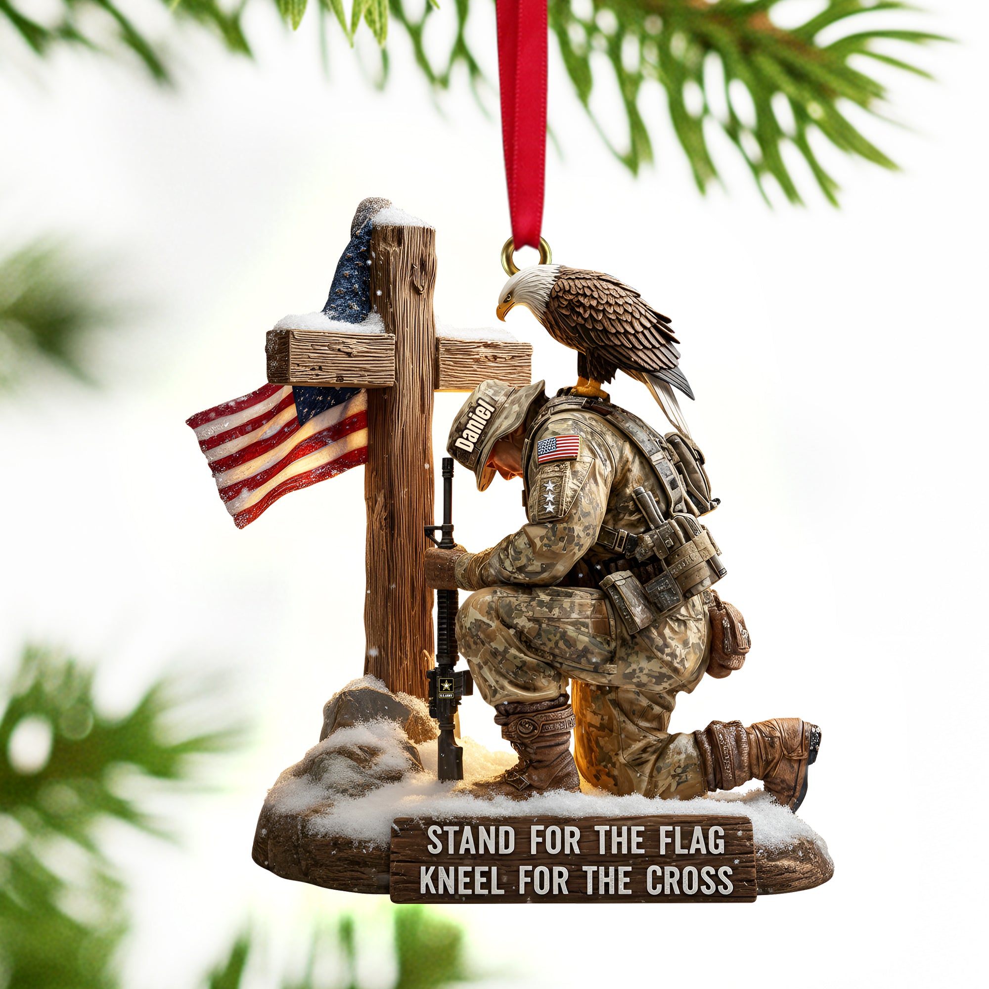 Faithful Warrior Christmas Ornament - Personalized Gift For Veteran 04TGLU151025 - Image 4