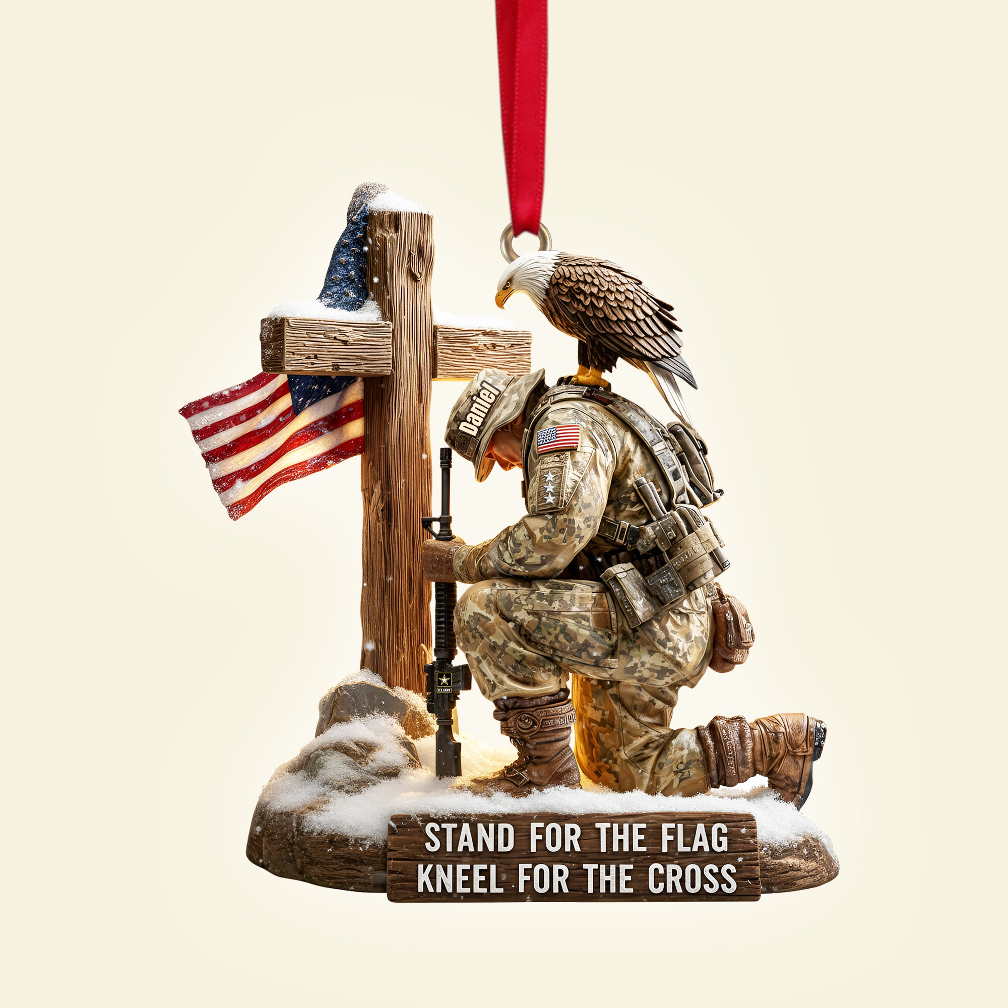 Faithful Warrior Christmas Ornament - Personalized Gift For Veteran 04TGLU151025 - Image 5
