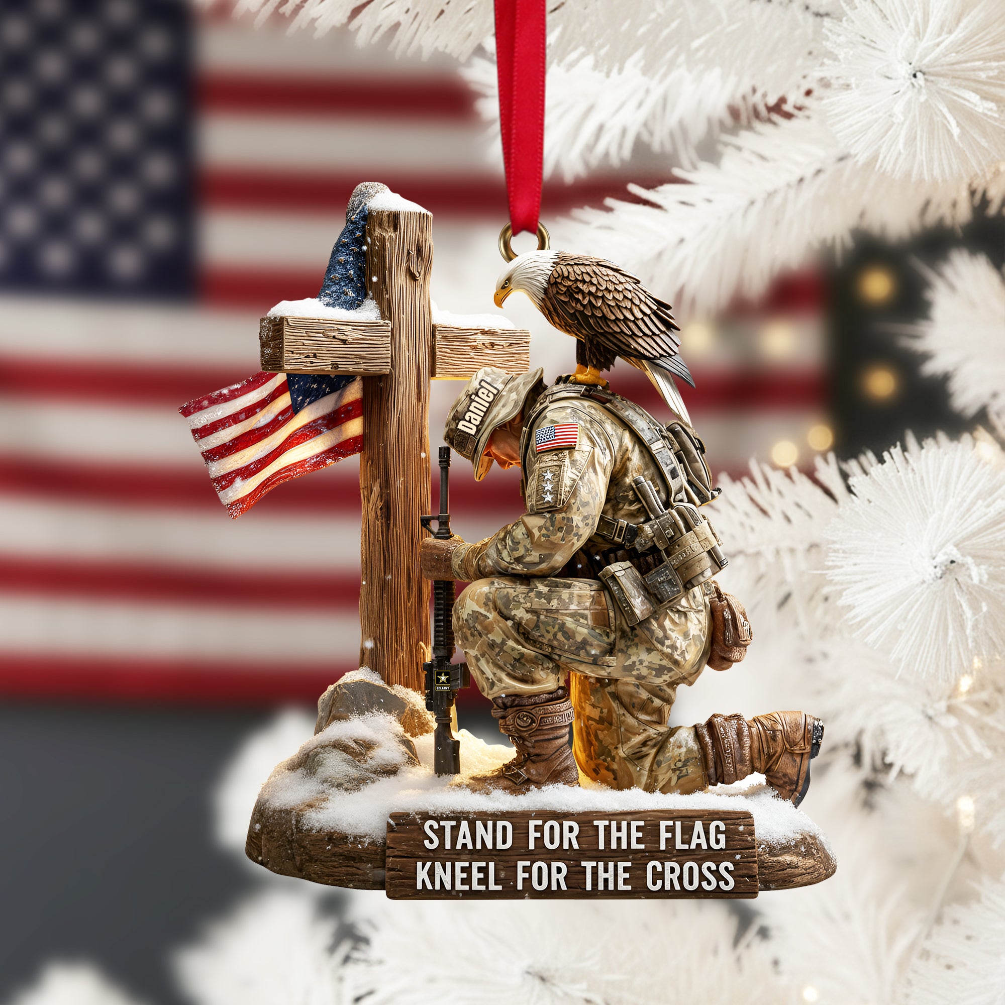Faithful Warrior Christmas Ornament - Personalized Gift For Veteran 04TGLU151025 - Image 3