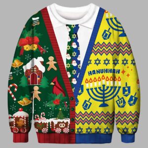 Alternative view of Fake Suit Ugly Christmas Sweater - gullprint.com