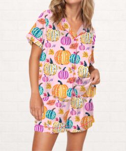 Alternative view of Fall Pumpkin Silky Satin Pajama Set