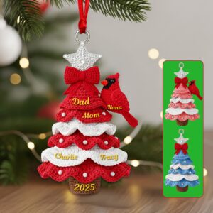 Family Christmas Tree Acrylic Ornament - Personalized Gift For Christmas 02NAMG060925
