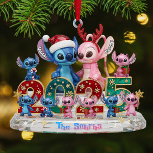 Family Crystal Custom Shape Acrylic Ornament, Personalized Gifts For Christmas 01pgta281025