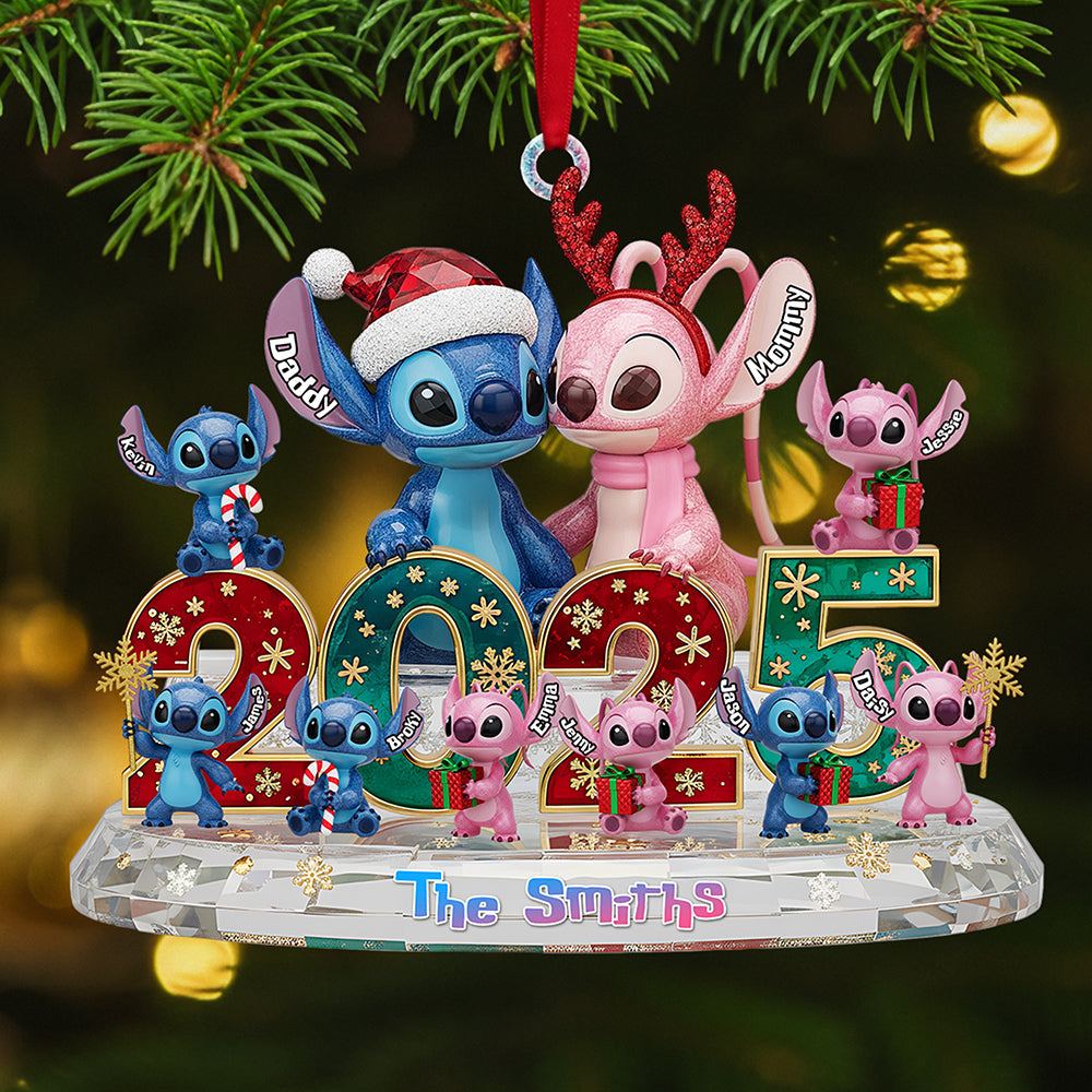 Family Crystal Custom Shape Acrylic Ornament, Personalized Gifts For Christmas 01pgta281025