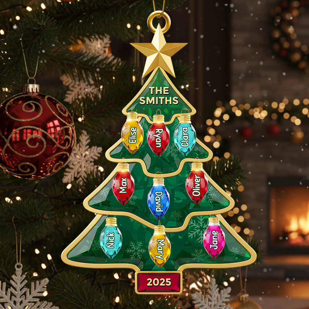 Family Light-Up Christmas Tree Ornament Personalized Gifts For Family 01NADT161025