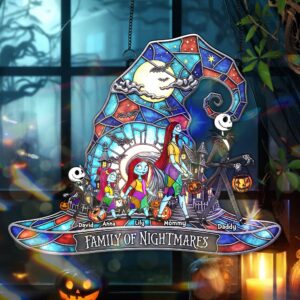 Alternative view of Family Of Nightmares Suncatcher Ornament Personalized Gifts For Family 02OHMG210825