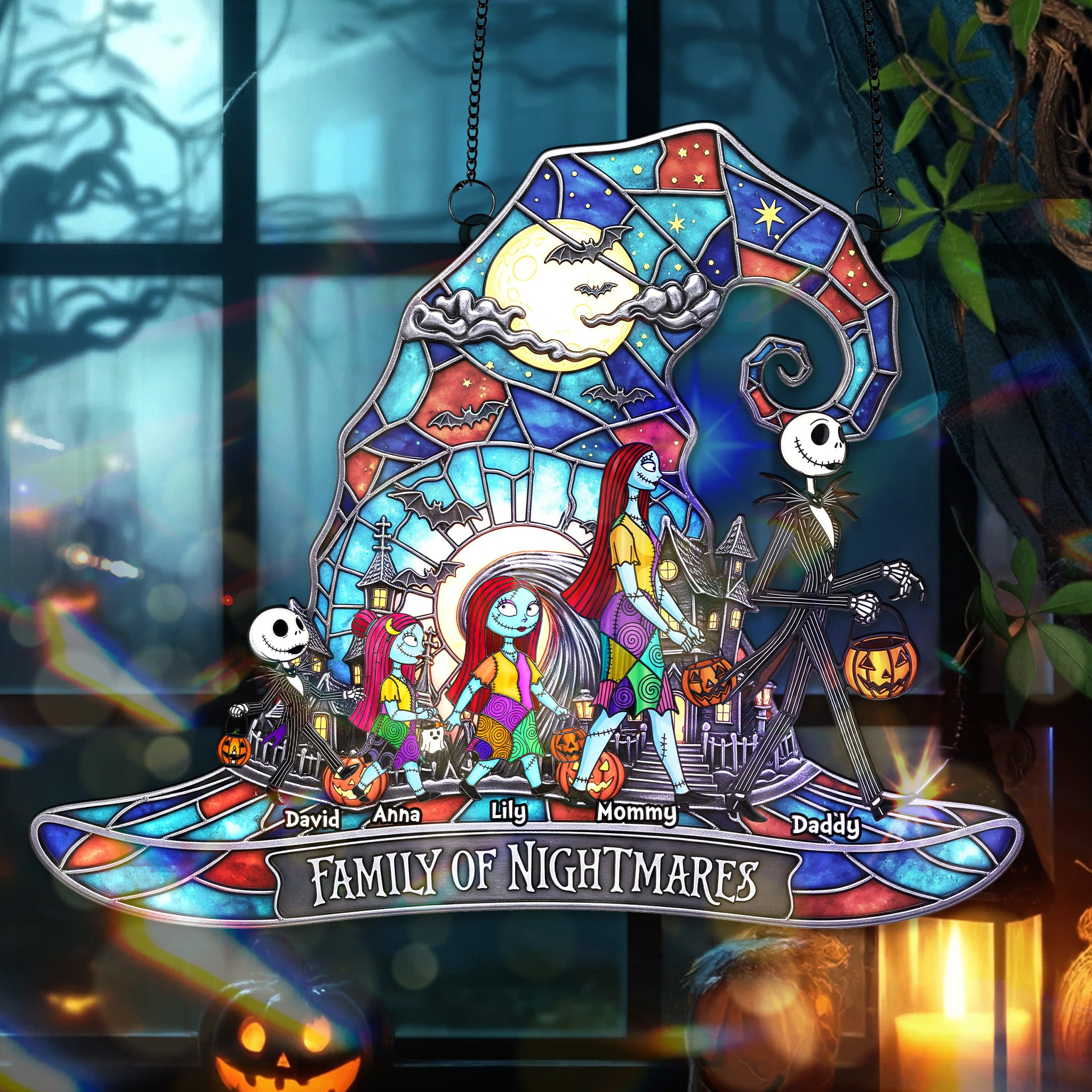 Alternative view of Family Of Nightmares Suncatcher Ornament Personalized Gifts For Family 02OHMG210825