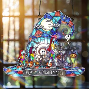 Family Of Nightmares Suncatcher Ornament Personalized Gifts For Family 02OHMG210825