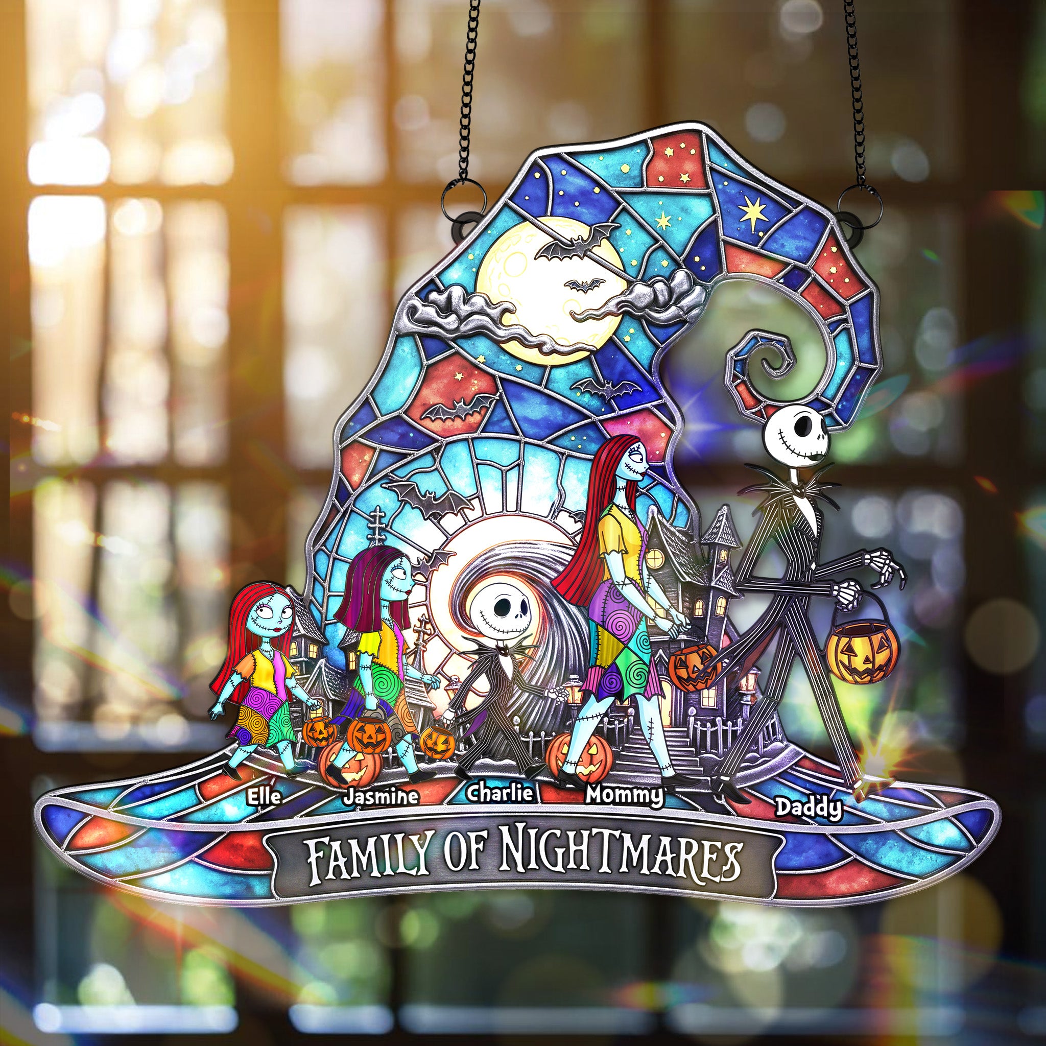 Family Of Nightmares Suncatcher Ornament Personalized Gifts For Family 02OHMG210825