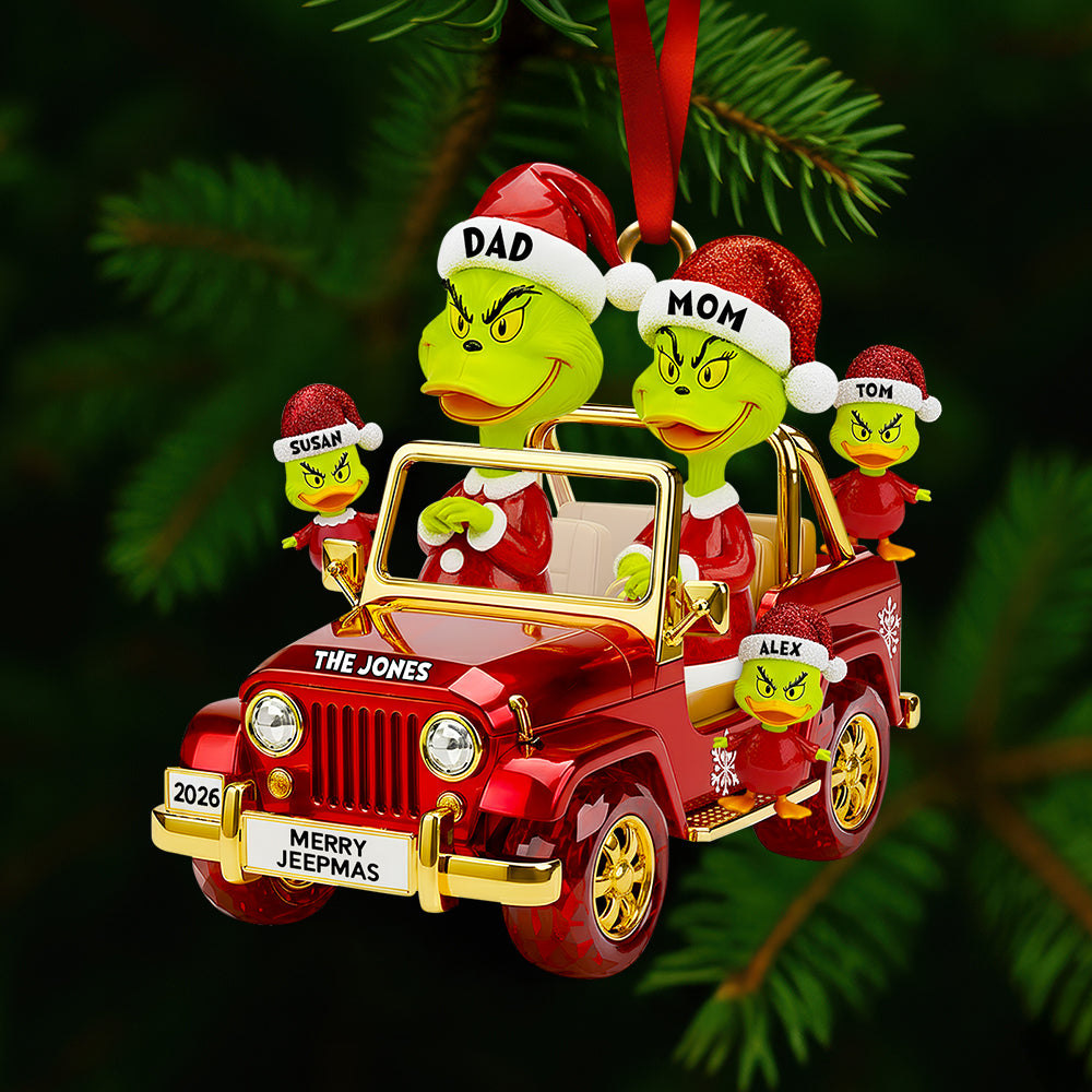 Family On Off-road Car Ornament - Personalized Christmas Gifts For Family 04DTDT250925