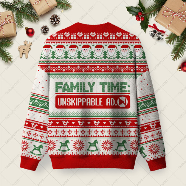 Alternative view of Family Time Ugly Christmas Fuzzy Fleece Sweatshirt