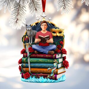 Alternative view of Fantasy Reading Christmas Ornament - Personalized Gifts For Book Lovers 02huqn181025