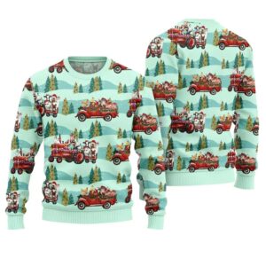 Alternative view of Farm Animals Christmas Truck Ugly Christmas Sweater - Grishko.com