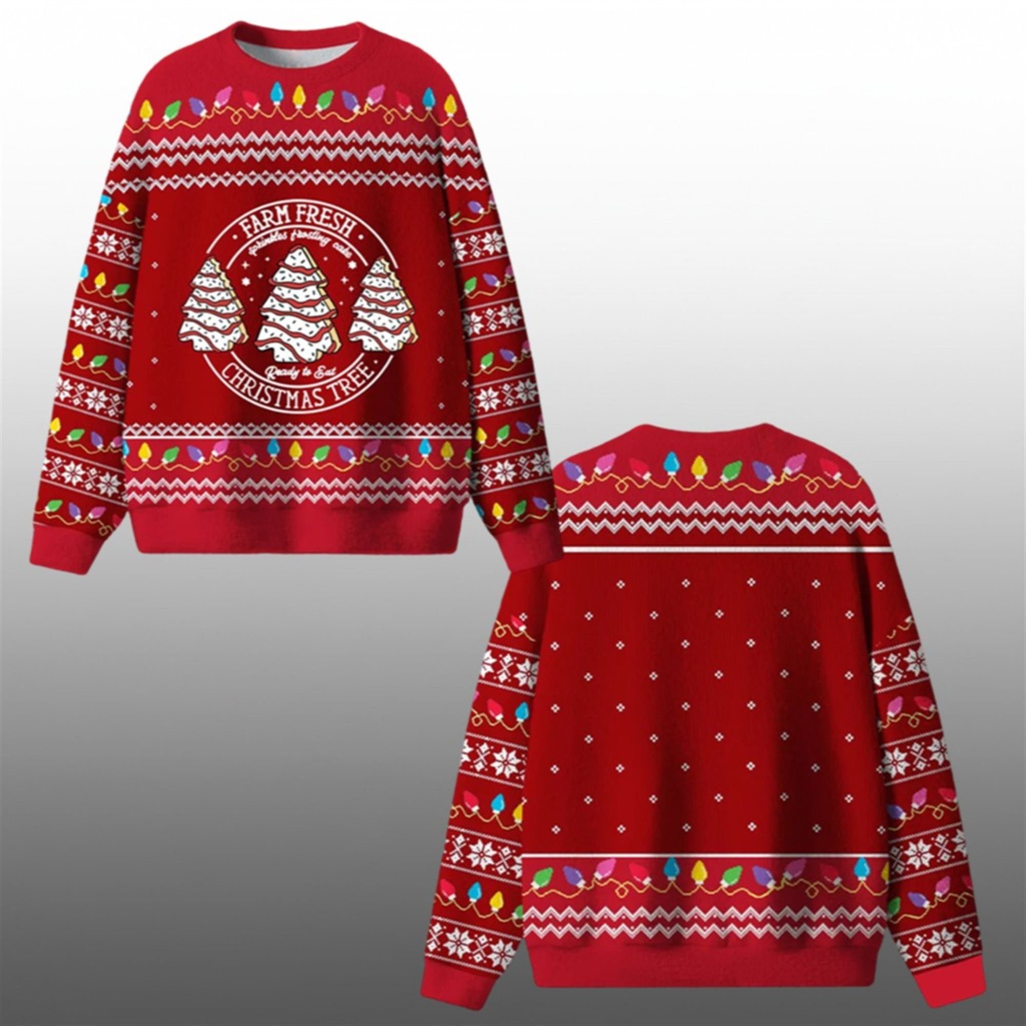 Farm Fresh Christmas Tree Cakes Ugly Sweater 2025 Christmas - Grishko.com