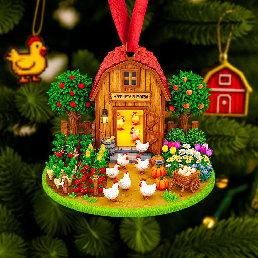 Farmhouse Christmas Ornament Personalized Gifts For Farmers 04NADT110825