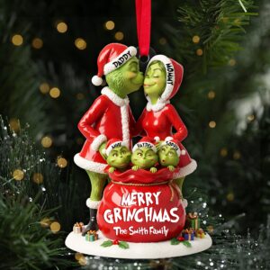 Festive Family Love Ornament - Personalized Christmas Gift For Family 02NALU150925