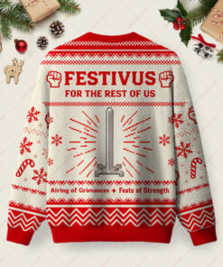 Alternative view of Festivus Cheer Ugly Christmas Fuzzy Fleece Sweatshirt
