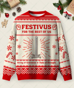 Festivus Cheer Ugly Christmas Fuzzy Fleece Sweatshirt