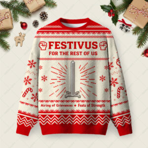 Festivus Cheer Ugly Christmas Fuzzy Fleece Sweatshirt