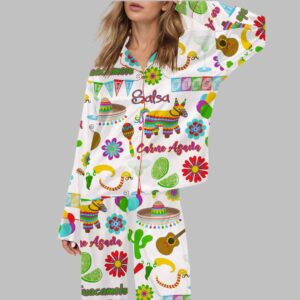 Fiesta Cinco De Mayo Satin Pajama Set