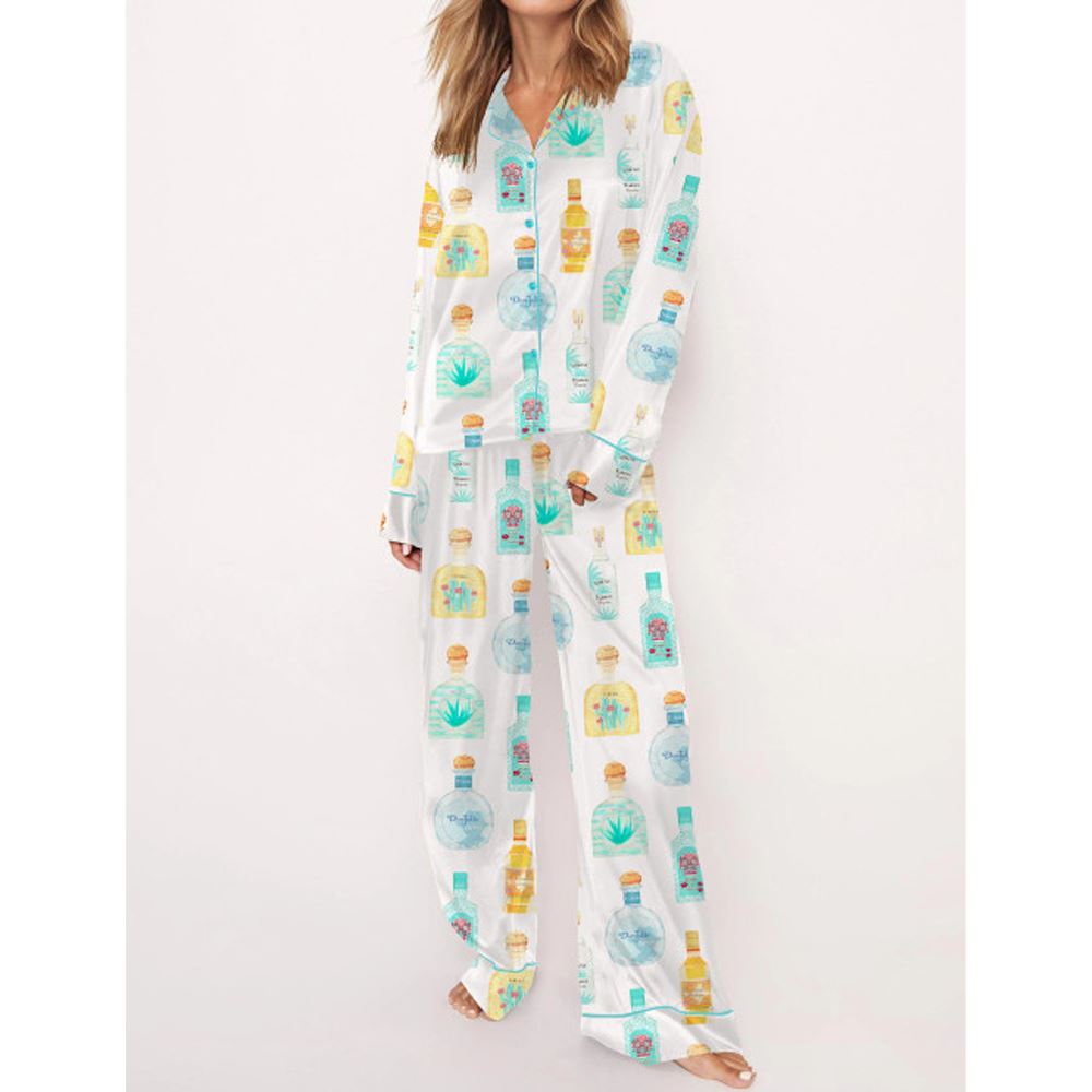 Fiesta Tequila Satin Pajama Set For Women - Image 3