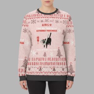 Alternative view of Find The Toxic Cat Ugly Christmas Sweater - gullprint.com