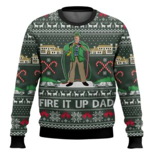 Fire It Up Dad National Lampoon's Vacation Ugly Christmas Sweater