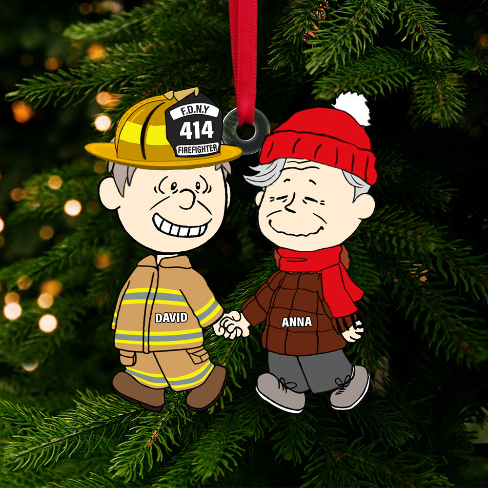 Alternative view of Firefighter Couple Acrylic Ornament 04qhtn281124-NEW