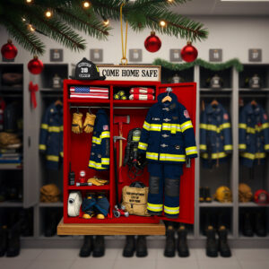 Alternative view of Firefighter Locker Acrylic Ornament, Personalized Christmas Gifts For Firefighter 06qhtn040625