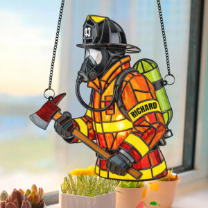 Firefighter Suncatcher Ornament - Personalized Gifts For Firefighters 01namg070725