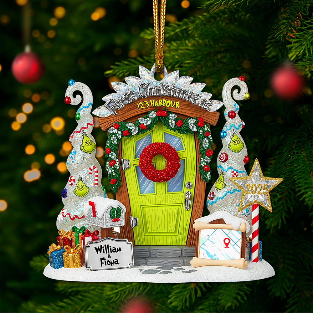 First Christmas At New Address Ornament - Personalized Christmas Gifts For Couple 07TGLU160825