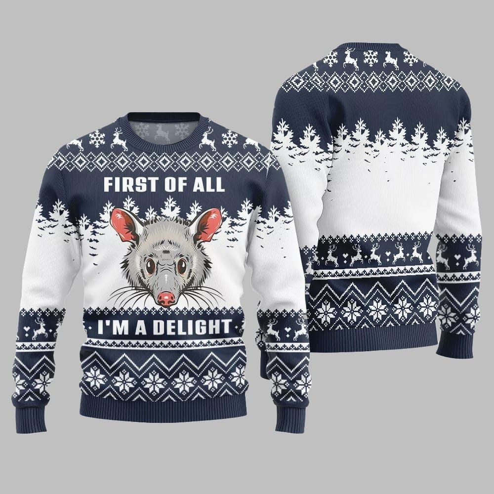 First Of All I Am A Delight Ugly Sweater 2025 Christmas - Grishko.com - Image 4