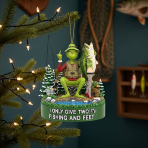 Alternative view of Fishing & Feet Christmas Ornament, Personalized Gifts For Fishing Lover 03qhqn290825