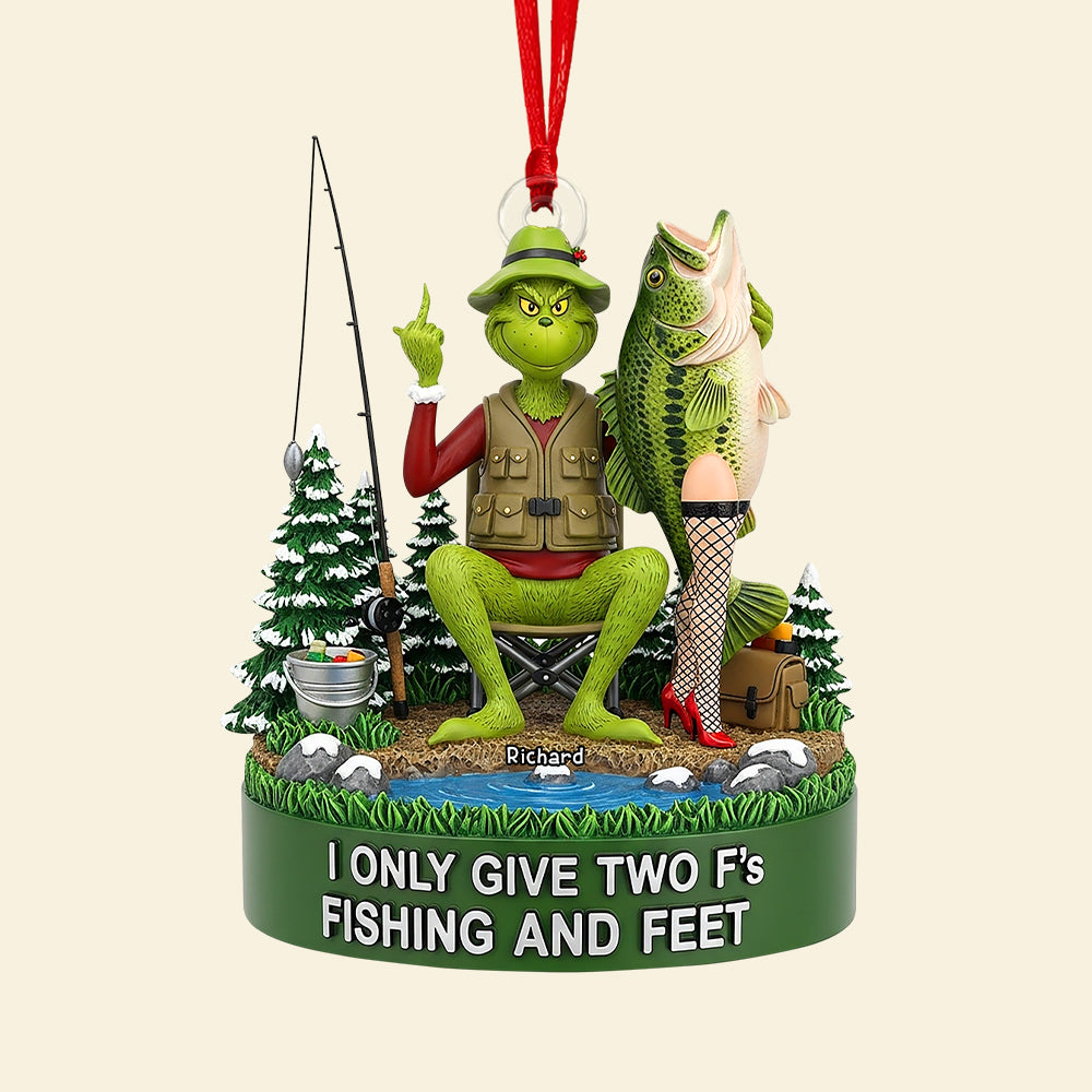 Fishing & Feet Christmas Ornament, Personalized Gifts For Fishing Lover 03qhqn290825 - Image 4