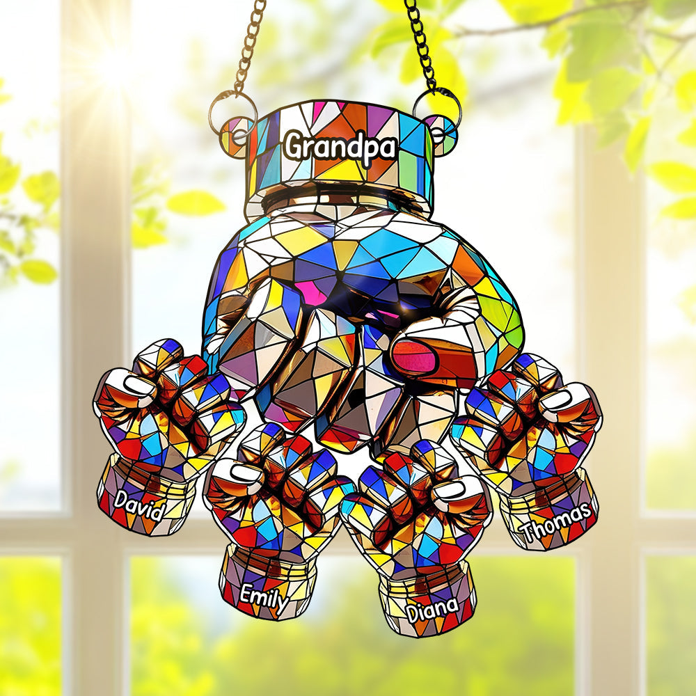 Alternative view of Fist Bump Suncatcher Ornament - Personalized Gifts For Grandpa 06tgqn110825