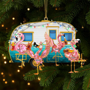 Alternative view of Flamingo Camping Family Ornament - Personalized Gifts For Family 04ohti150825