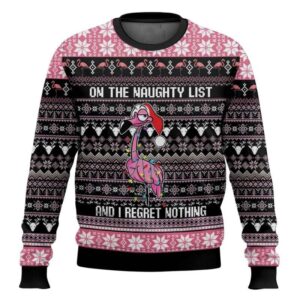 Flamingo Naughty List Ugly Christmas Sweater