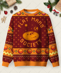 Flat Mars Society Ugly Christmas Fuzzy Fleece Sweatshirt