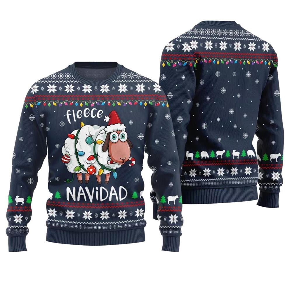 Fleece Navidad Ugly Christmas Sweater - Grishko.com
