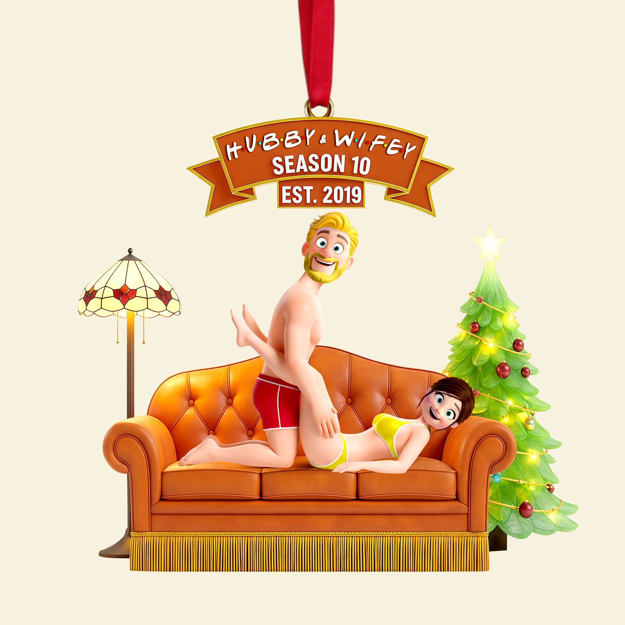 Flirty Couple Acrylic Ornament - Personalized Gift For Couples 08OHLU051125 - Image 3