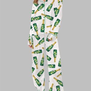 Alternative view of Floral Champagne Bottle Pajama Set
