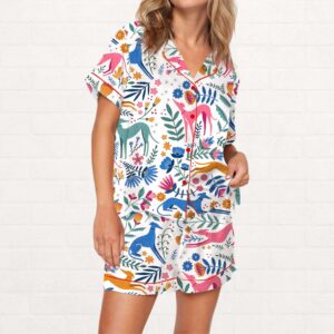 Alternative view of Floral Greyhound Whippet Silky Satin Pajama Set