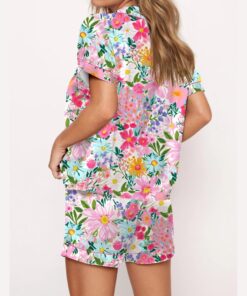 Alternative view of Floral Satin Pajama Set