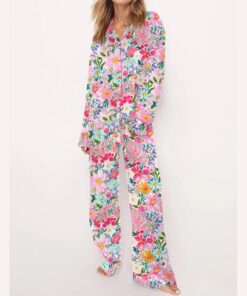 Floral Silky Satin Pajama Set