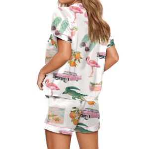 Alternative view of Florida Palm Beach Satin Pajama Set For Women