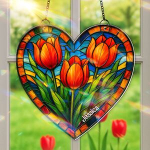 Flower Garden Suncatcher Ornament Personalized Gifts for Flower Lovers 01HULU180725