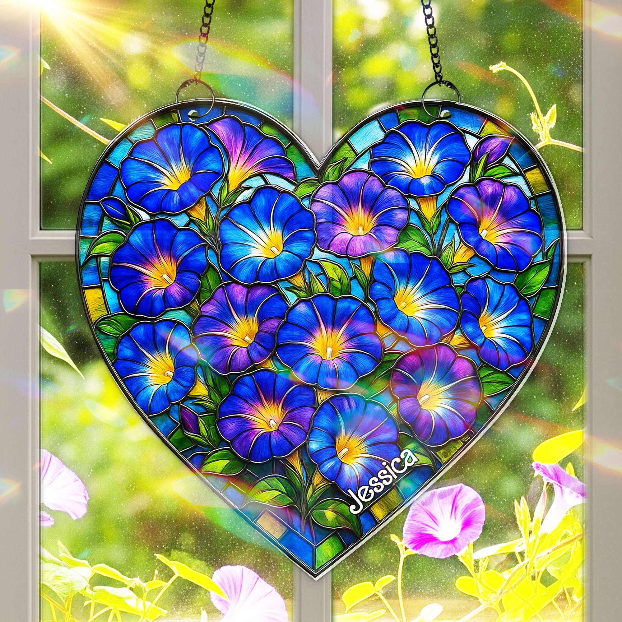 Flower Garden Suncatcher Ornament Personalized Gifts for Flower Lovers 01HULU180725 - Image 3