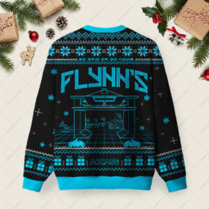 Alternative view of Flynn's Arcade Ugly Christmas Fuzzy Fleece Sweatshirt