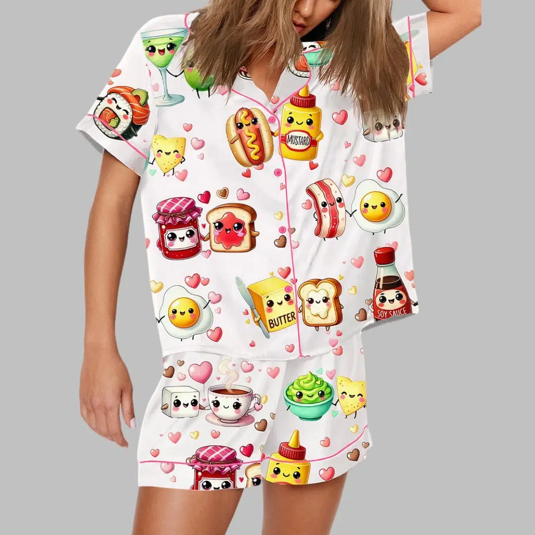 Food Pun Funny Valentine Pajama Set