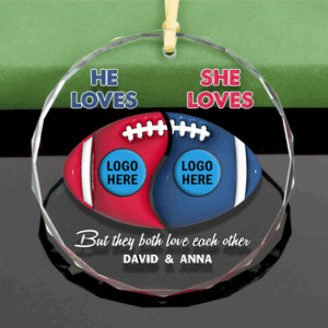 Alternative view of Football Couple - Gridiron football - Custom Team Logo Gifts For American Football Lover